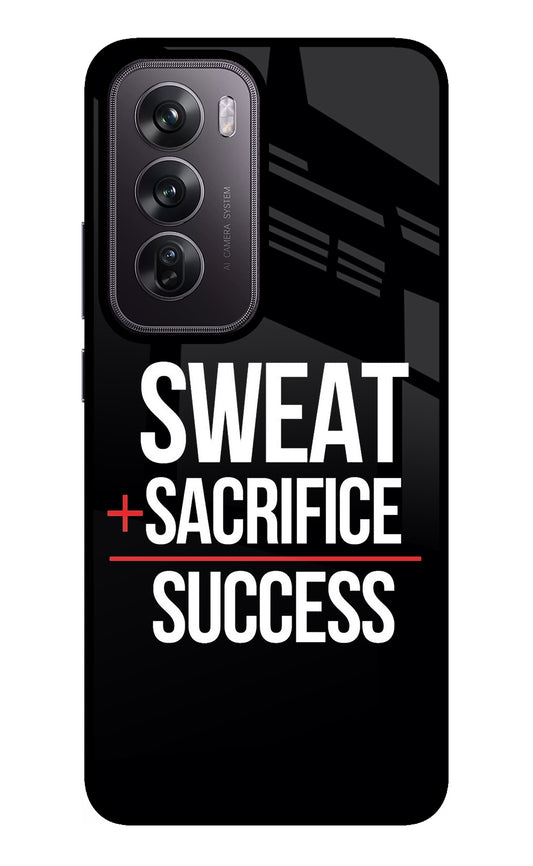 Sweat Sacrifice Success Oppo Reno12 Pro 5G Glass Case