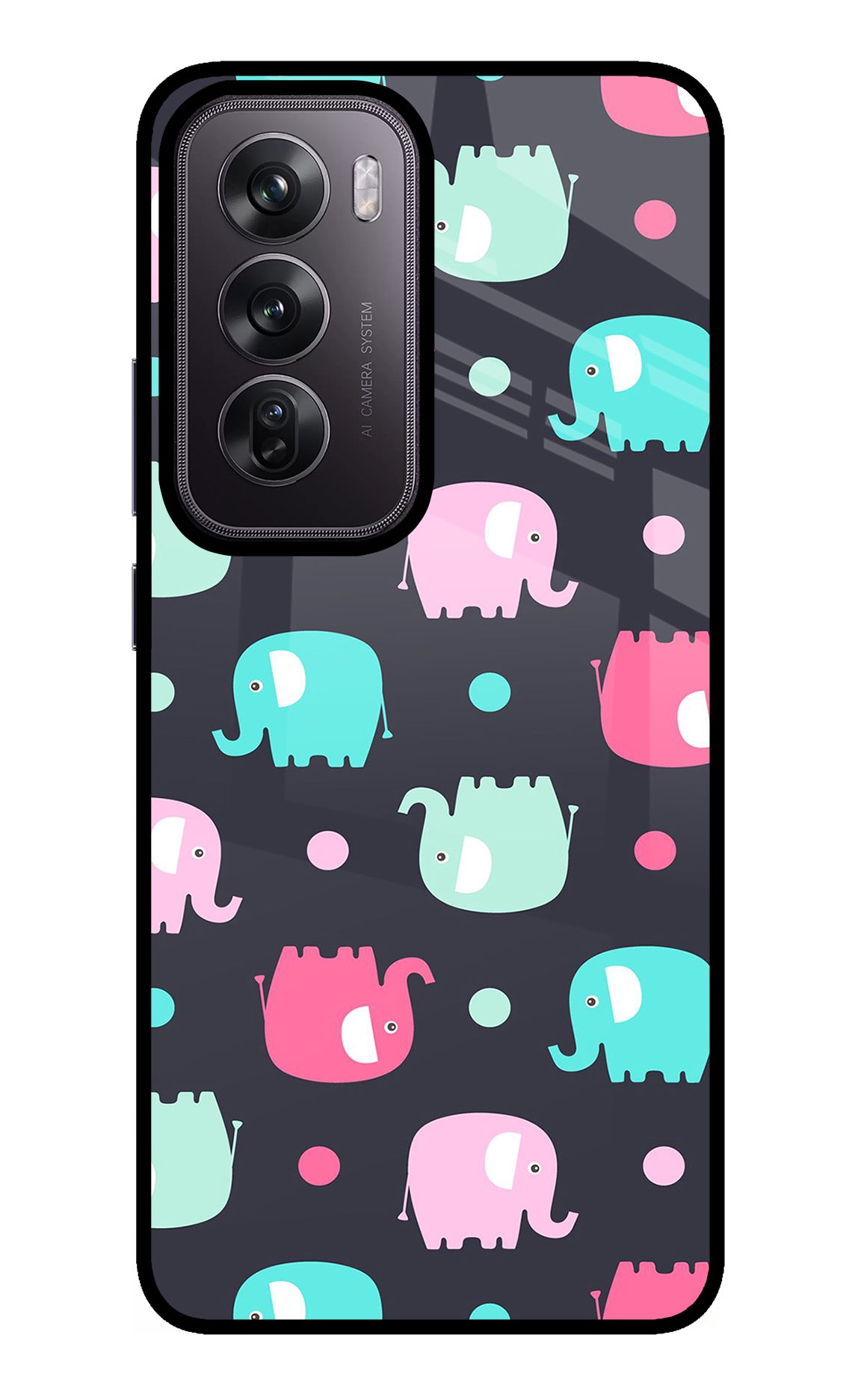Elephants Oppo Reno12 Pro 5G Glass Case