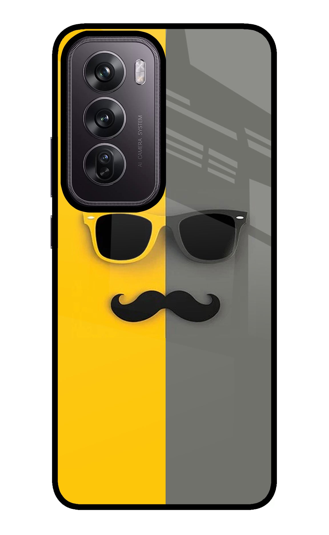 Sunglasses with Mustache Oppo Reno12 Pro 5G Glass Case