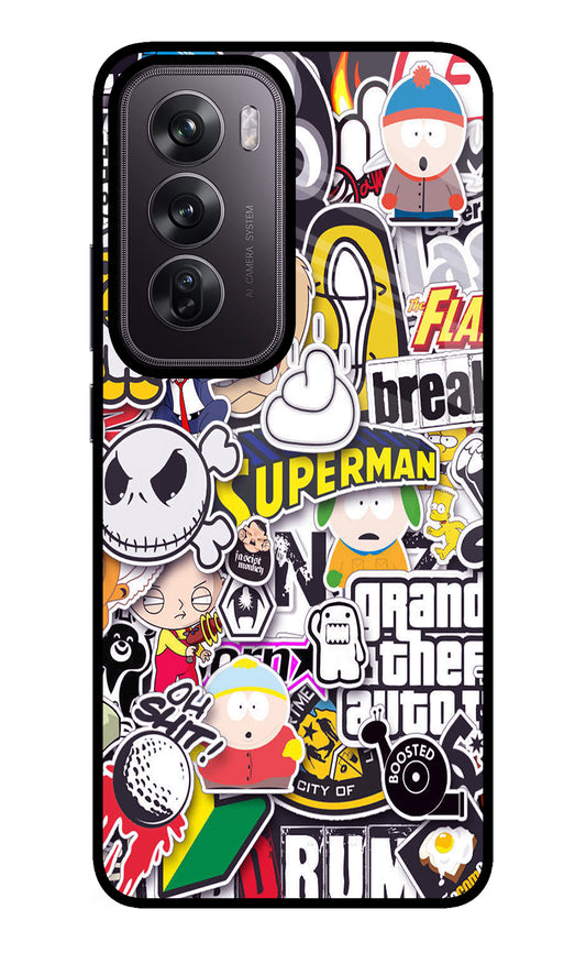 Sticker Bomb Oppo Reno12 Pro 5G Glass Case