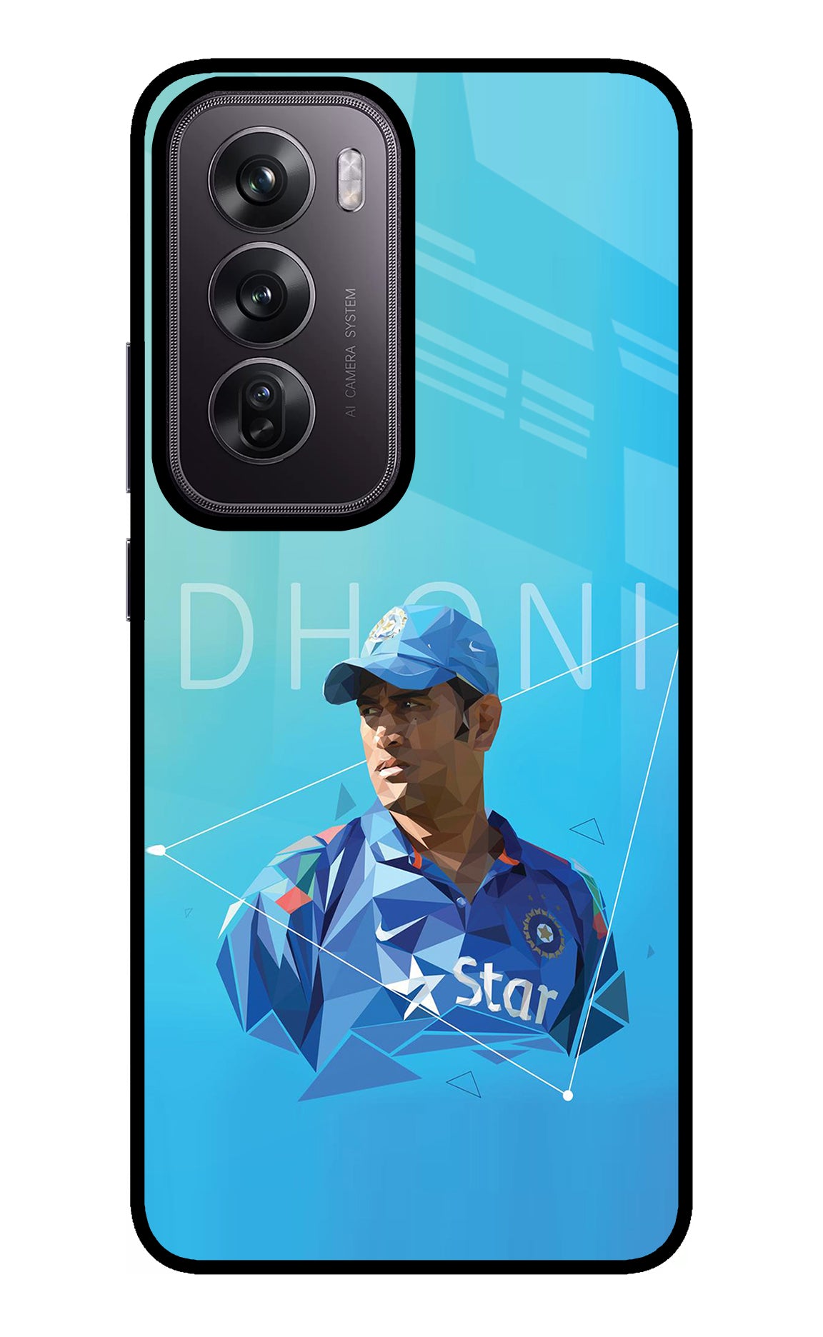 Dhoni Artwork Oppo Reno12 Pro 5G Glass Case