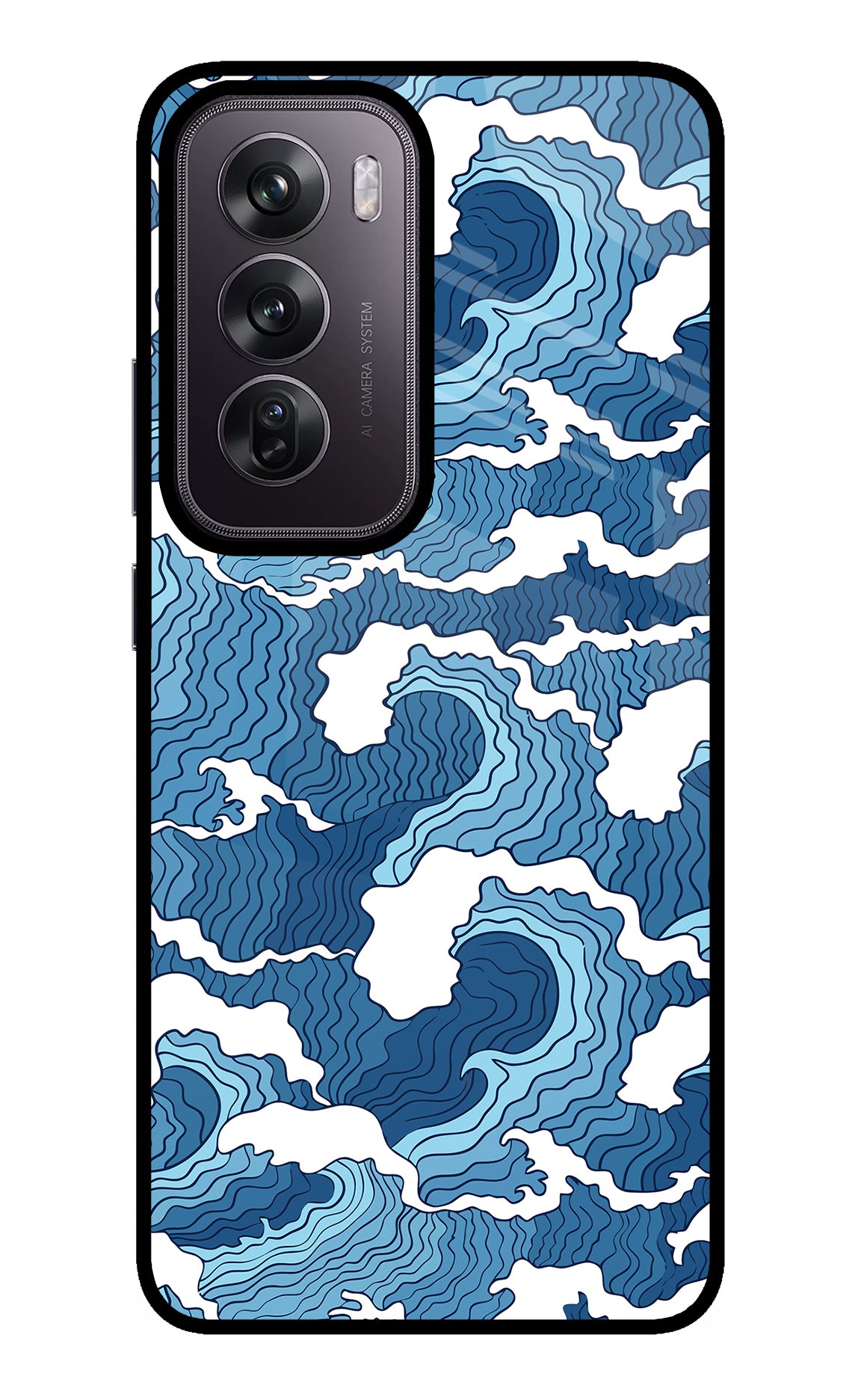Blue Waves Oppo Reno12 Pro 5G Glass Case