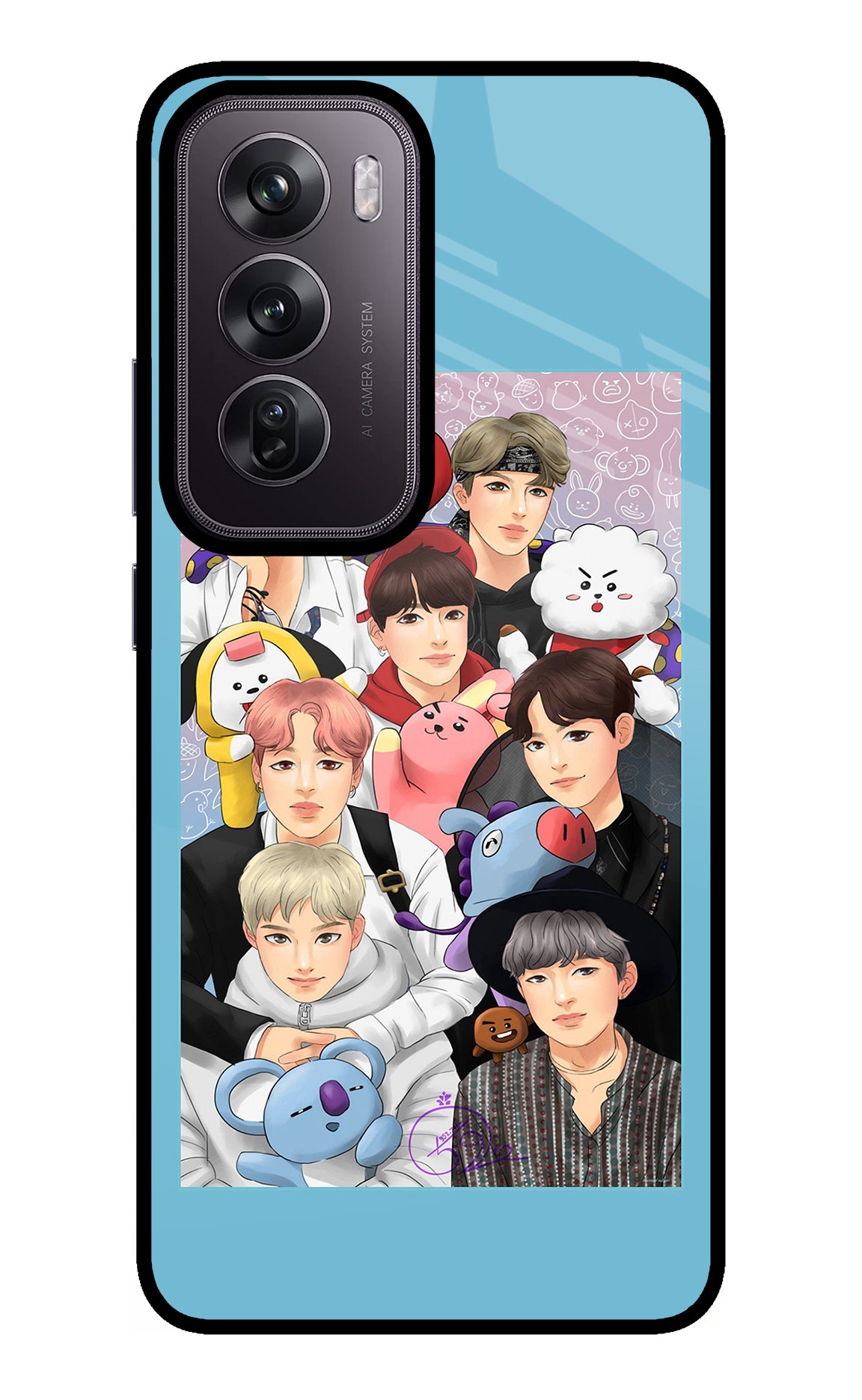 BTS with animals Oppo Reno12 Pro 5G Glass Case