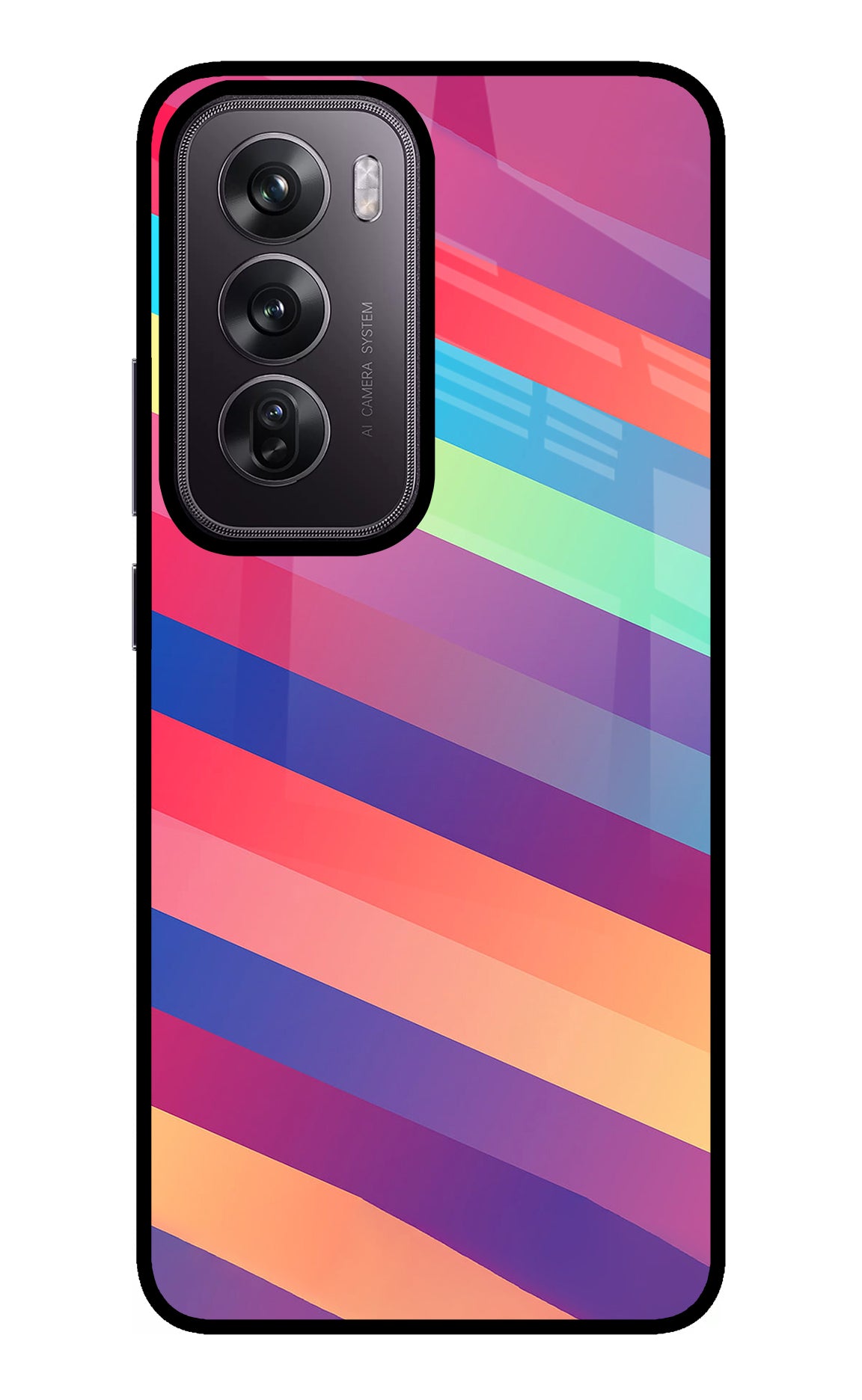 Stripes color Oppo Reno12 Pro 5G Glass Case