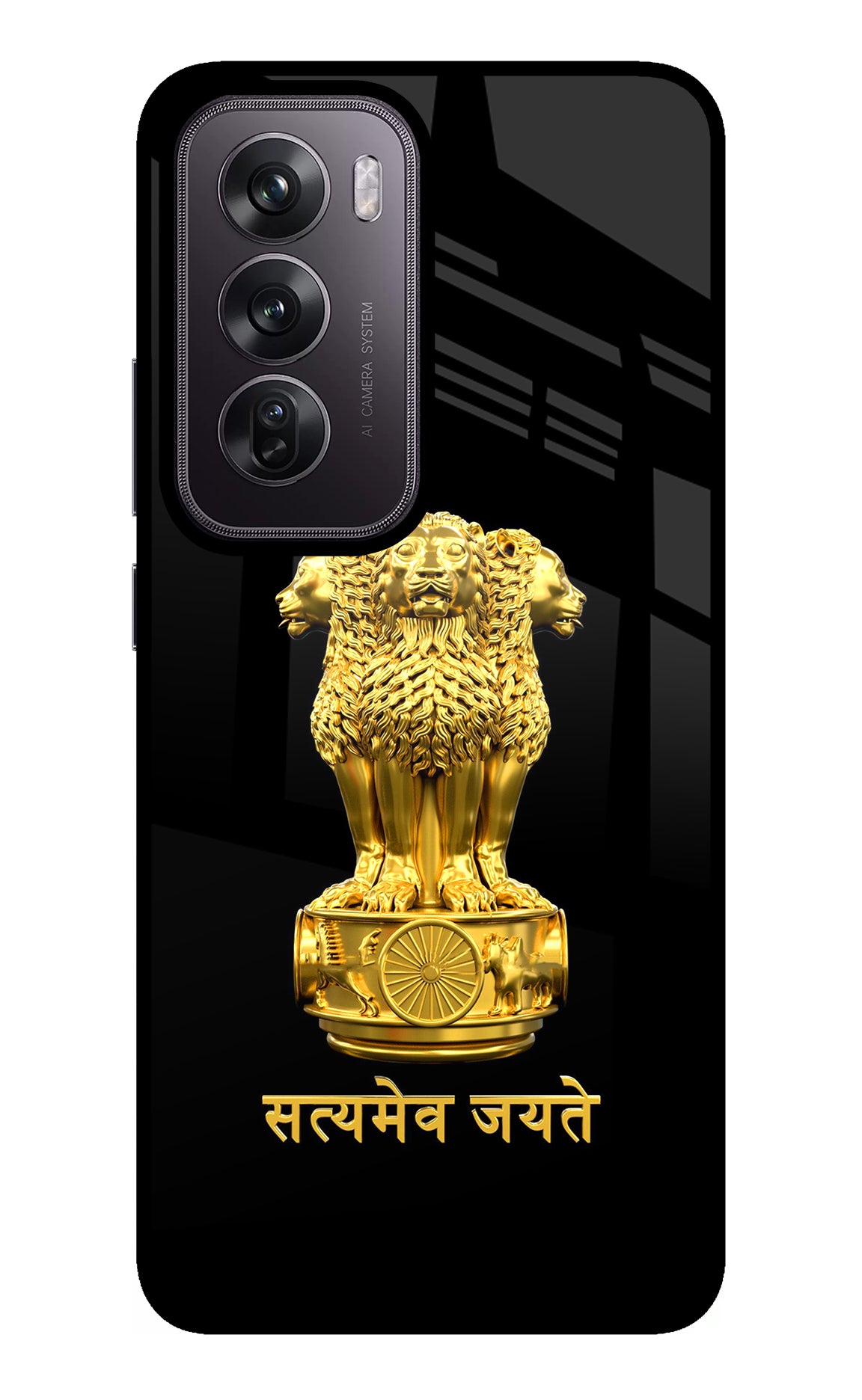 Satyamev Jayate Golden Case for Oppo Reno12 Pro 5G