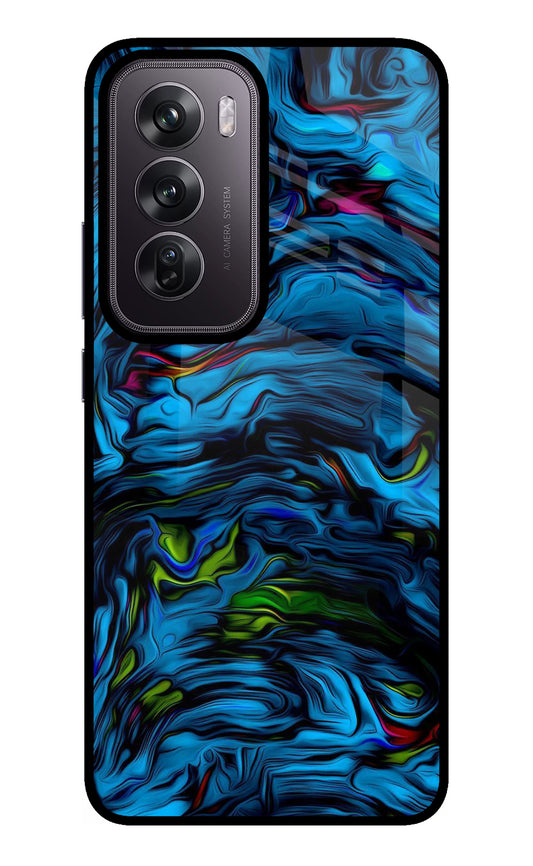 Dark Blue Abstract Oppo Reno12 Pro 5G Glass Case