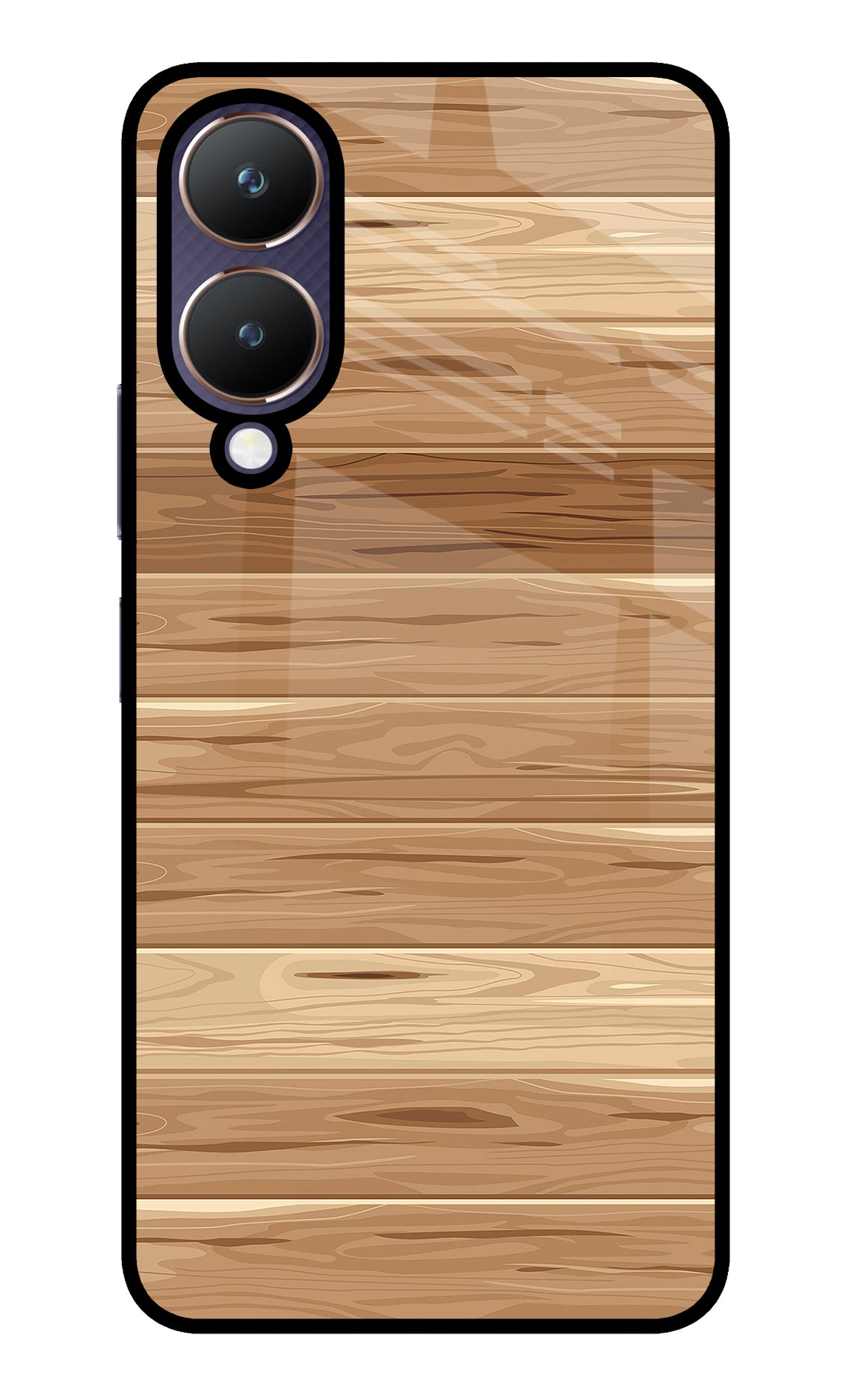 Wooden Vector Vivo Y28 5G Glass Case
