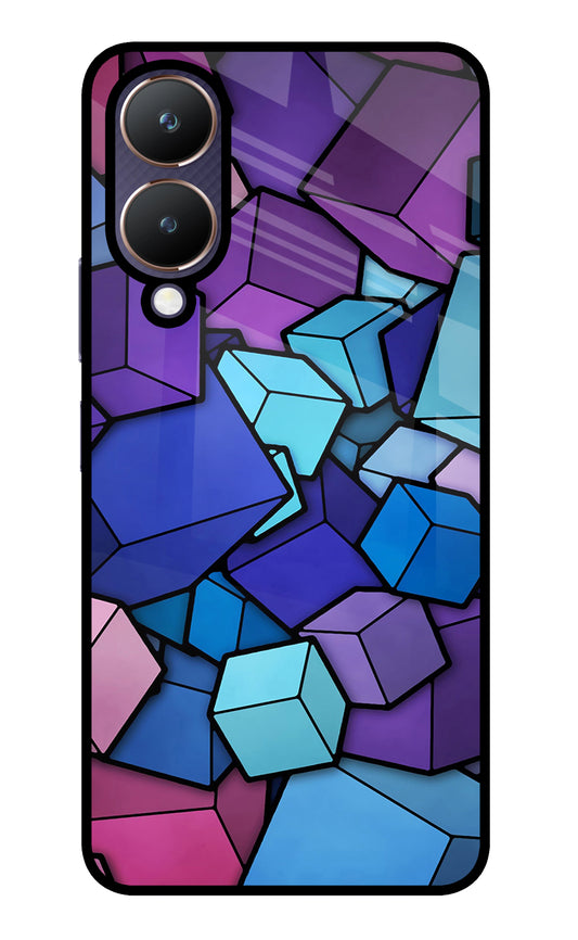Cubic Abstract Vivo Y28 5G Glass Case