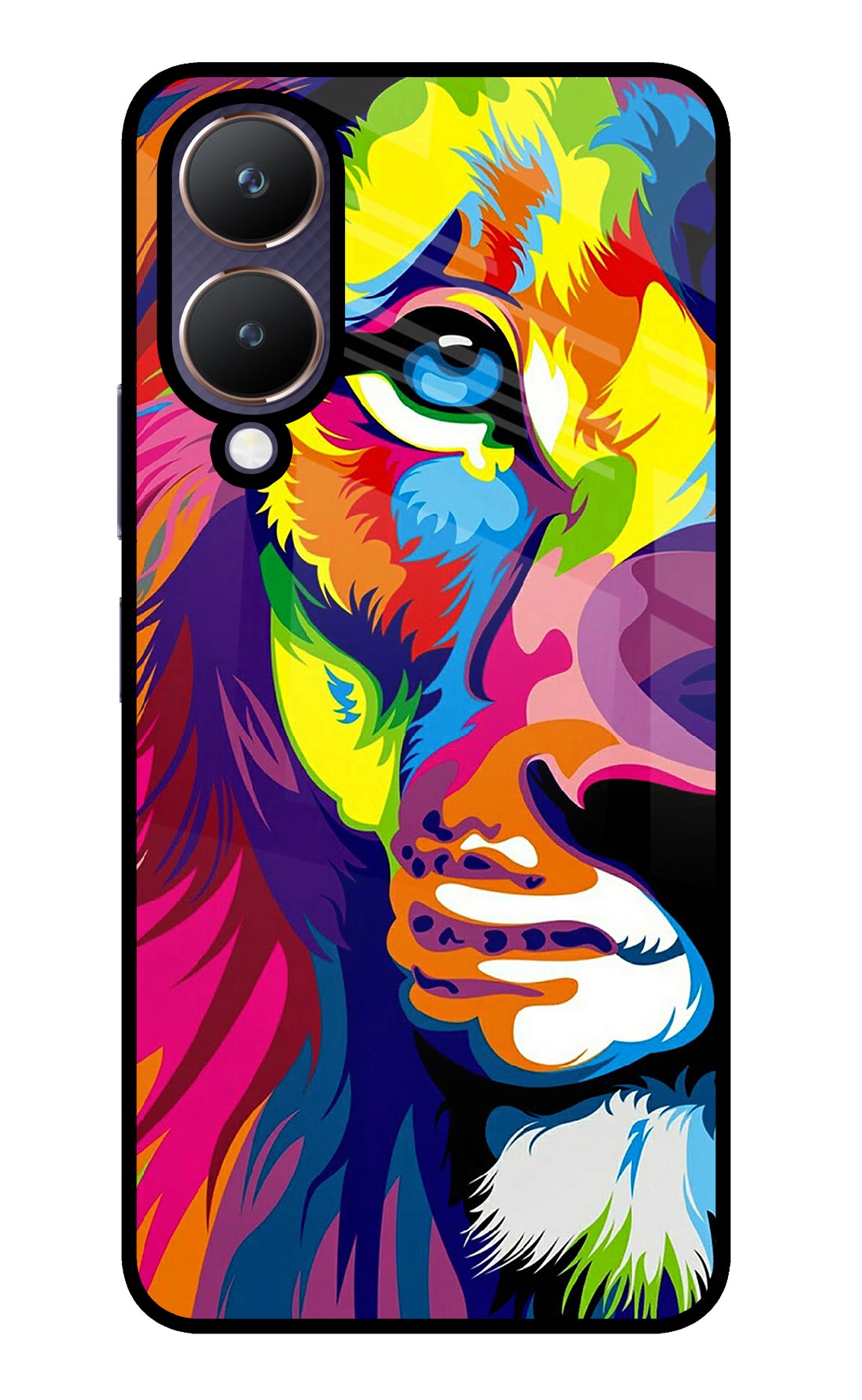 Lion Half Face Vivo Y28 5G Glass Case