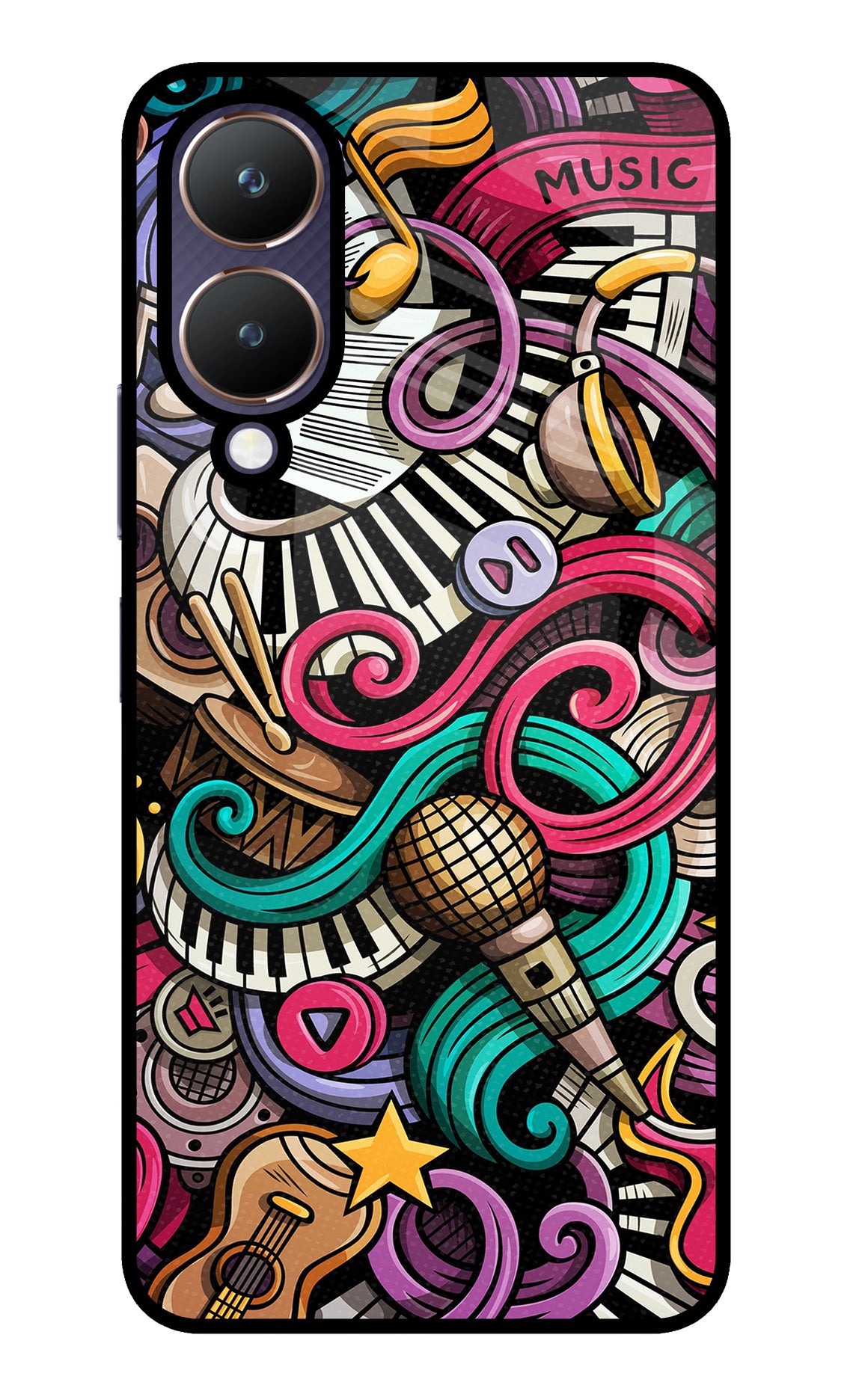 Music Abstract Vivo Y28 5G Glass Case
