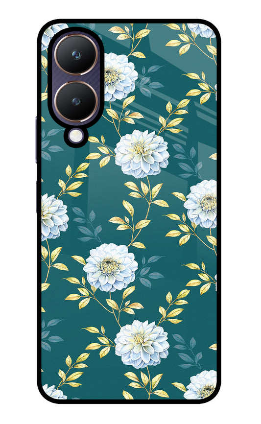 Flowers Vivo Y28 5G Glass Case