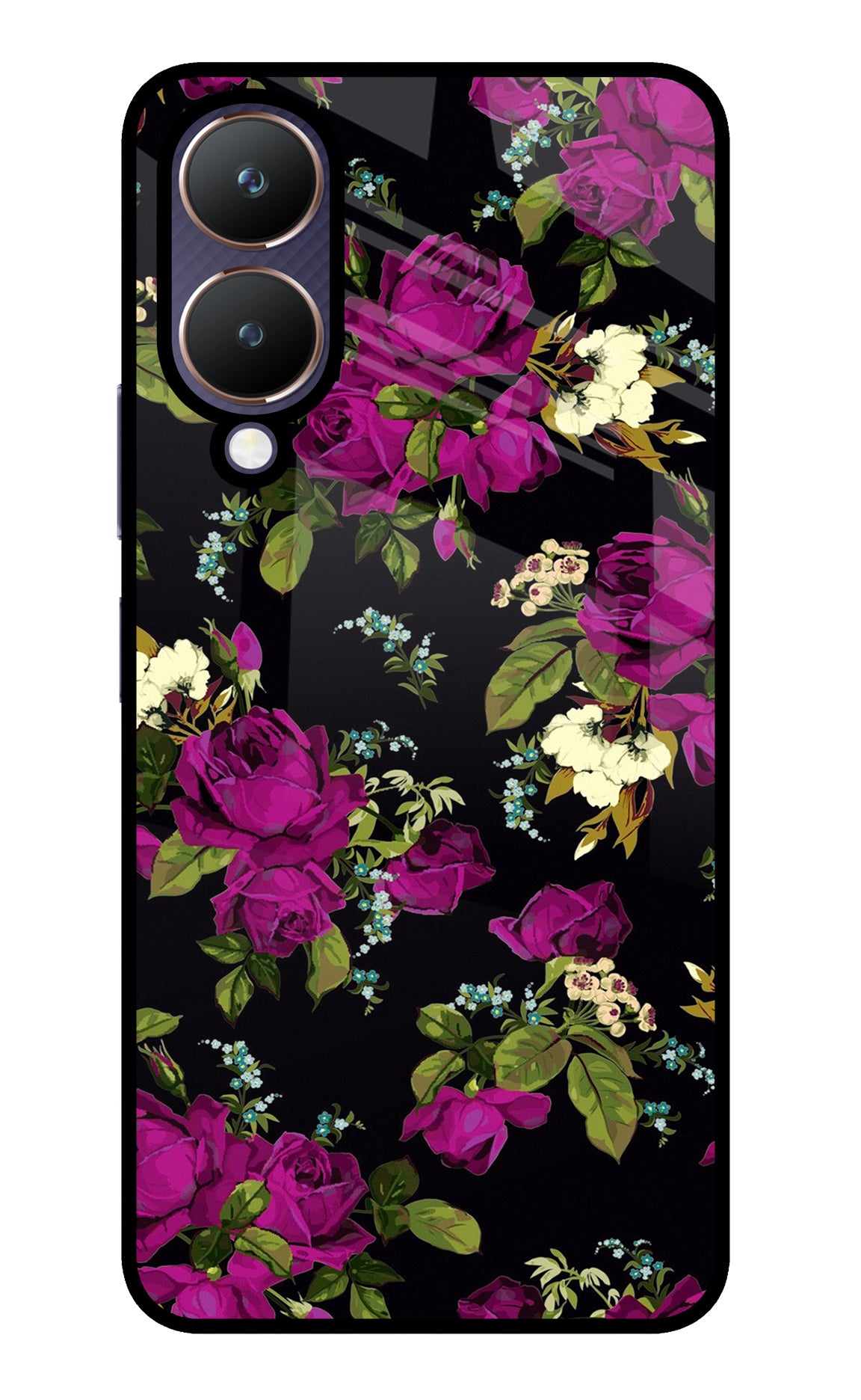 Flowers Vivo Y28 5G Glass Case
