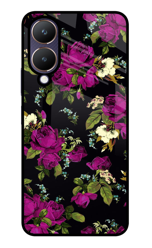 Flowers Vivo Y28 5G Glass Case