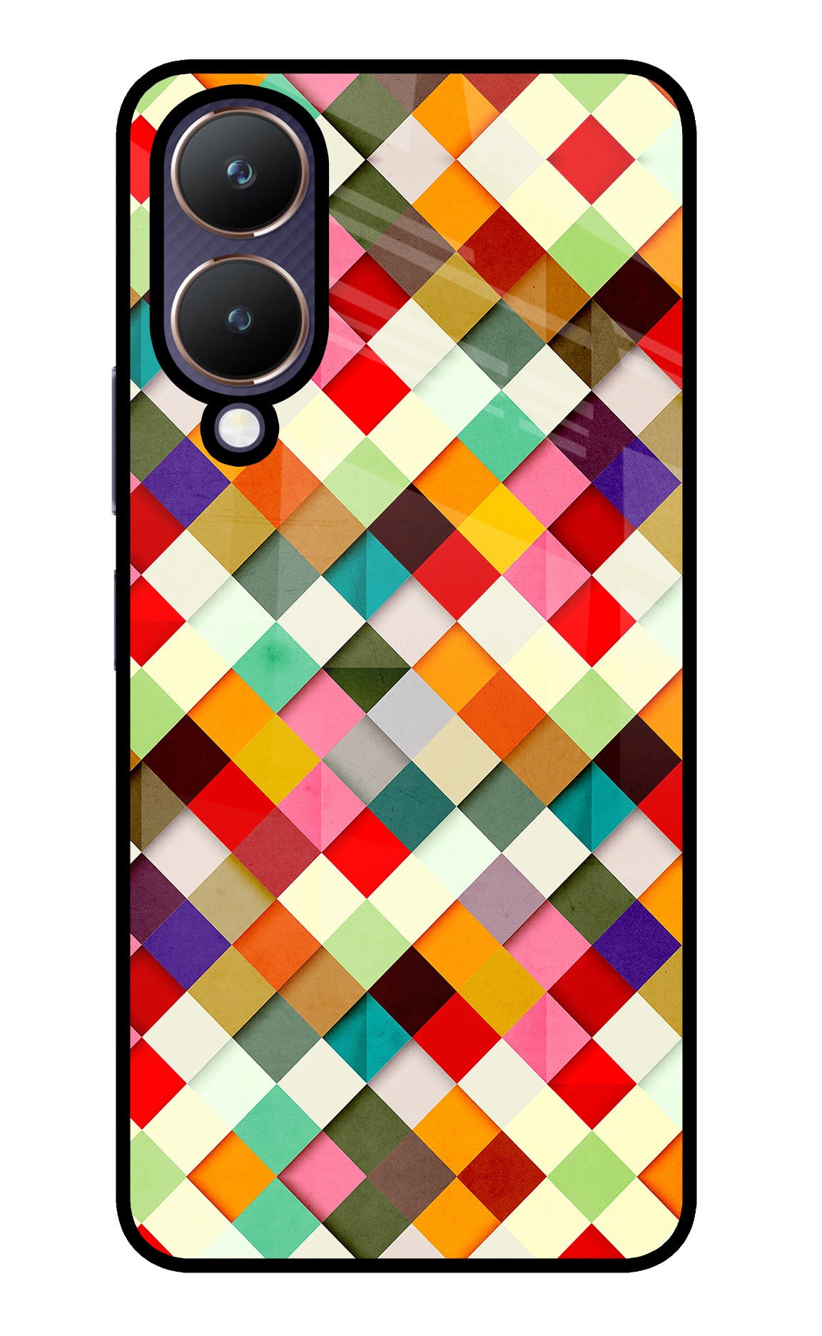 Geometric Abstract Colorful Vivo Y28 5G Glass Case