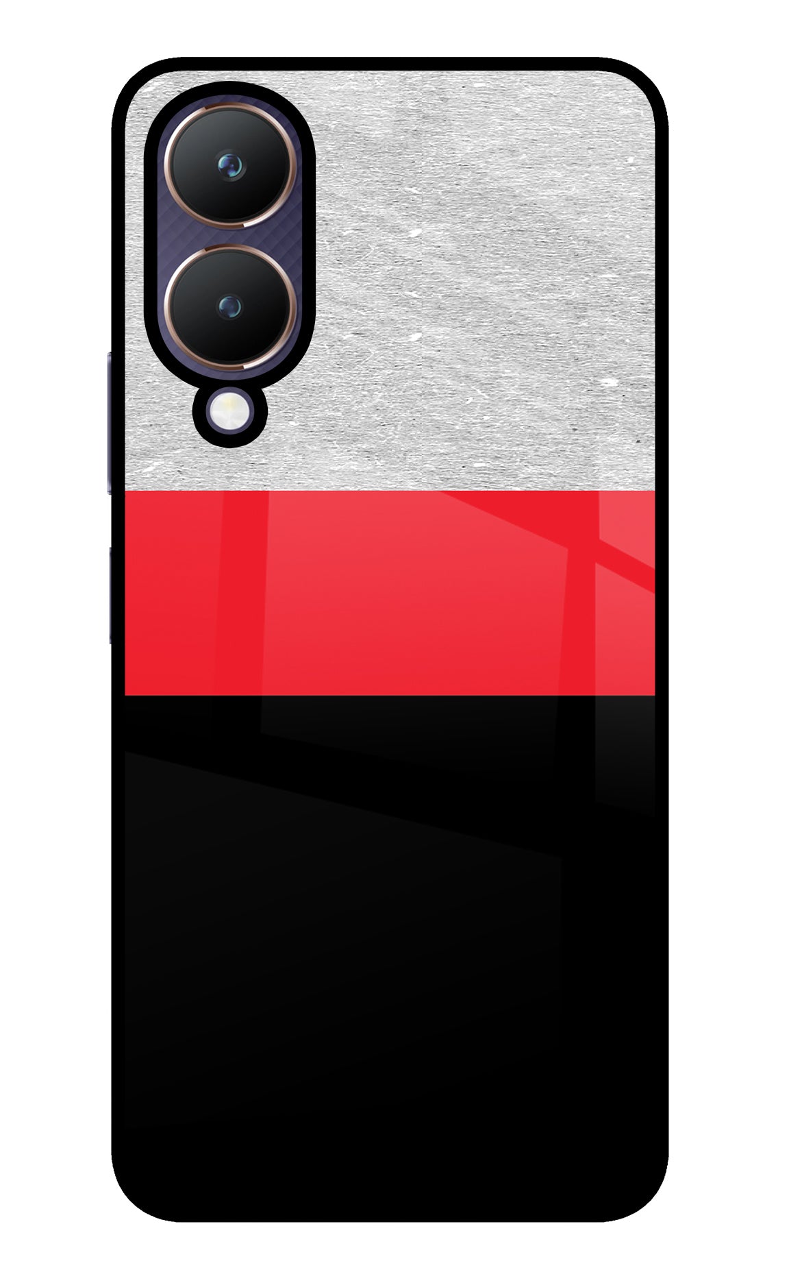 Tri Color Pattern Vivo Y28 5G Glass Case