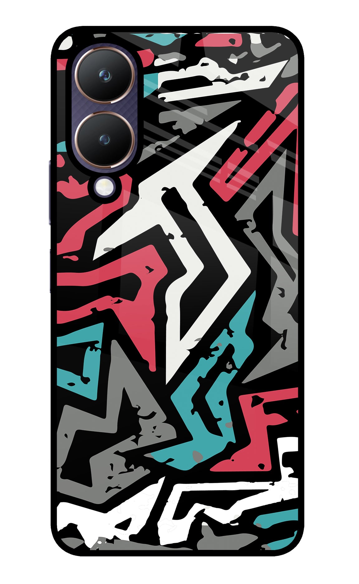 Geometric Graffiti Vivo Y28 5G Glass Case