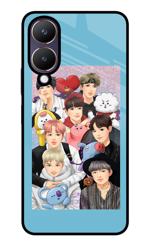 BTS with animals Vivo Y28 5G Glass Case