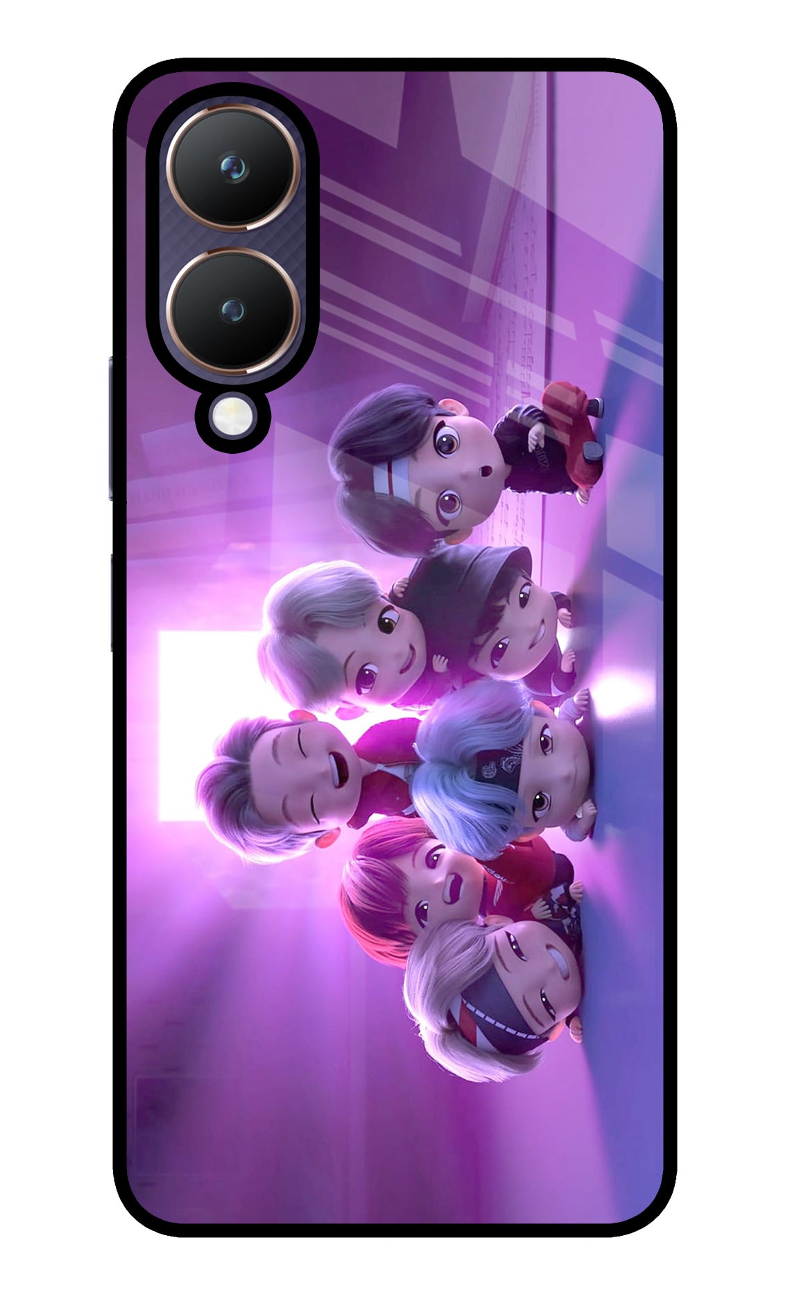 BTS Chibi Vivo Y28 5G Glass Case