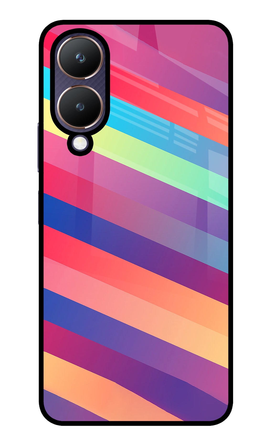 Stripes color Vivo Y28 5G Glass Case