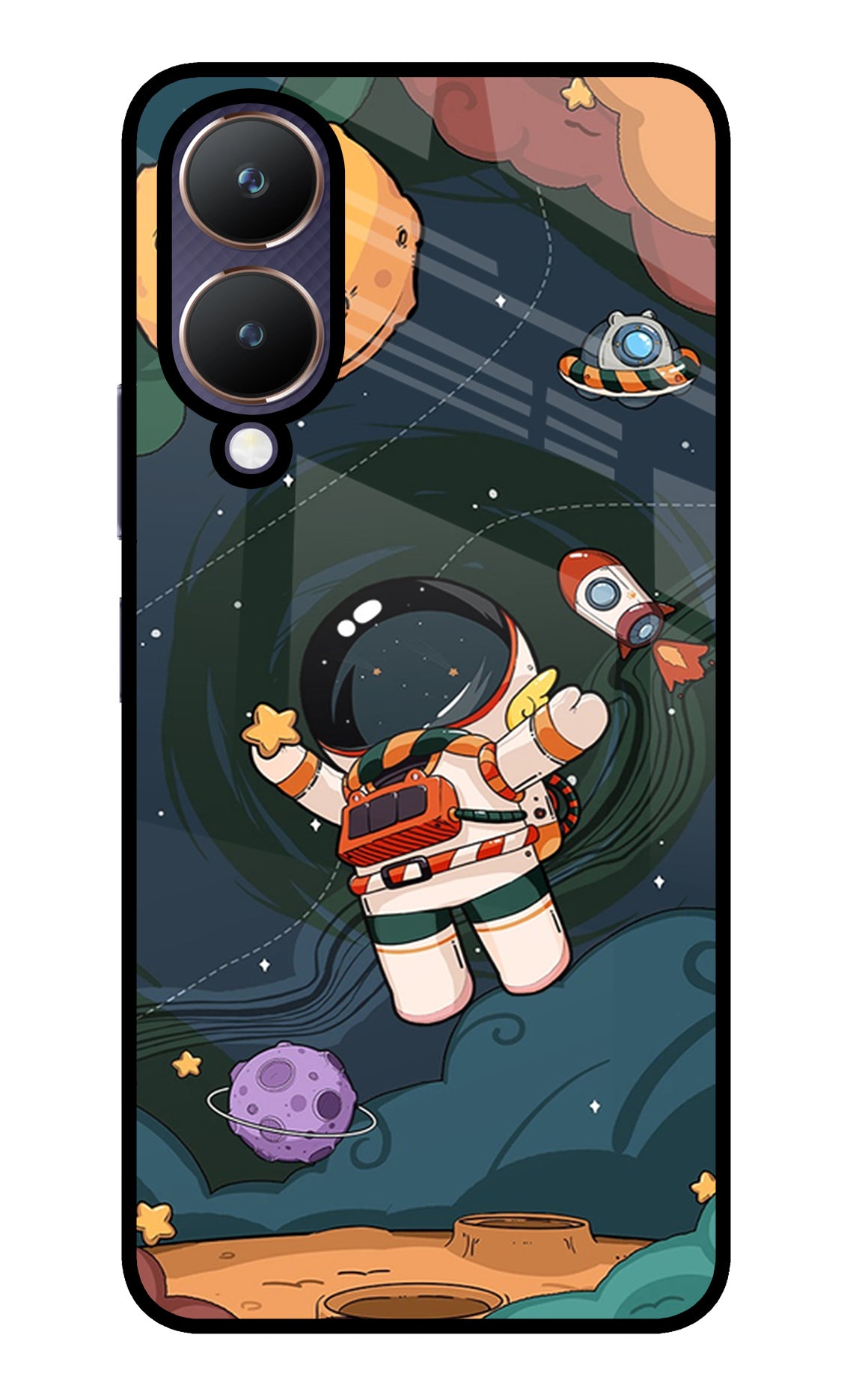 Cartoon Astronaut Case for Vivo Y28 5G
