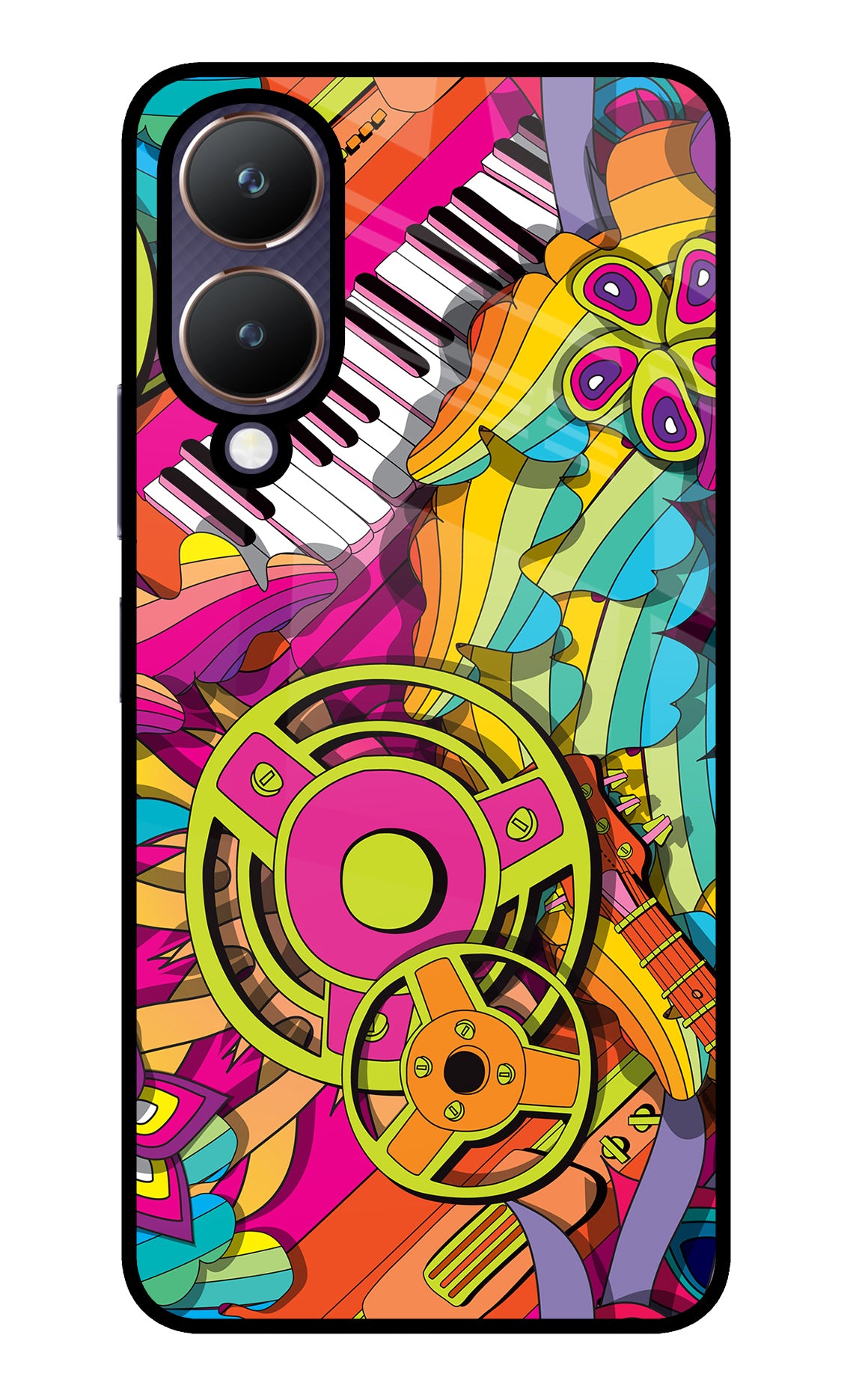 Music Doodle Vivo Y28 5G Glass Case