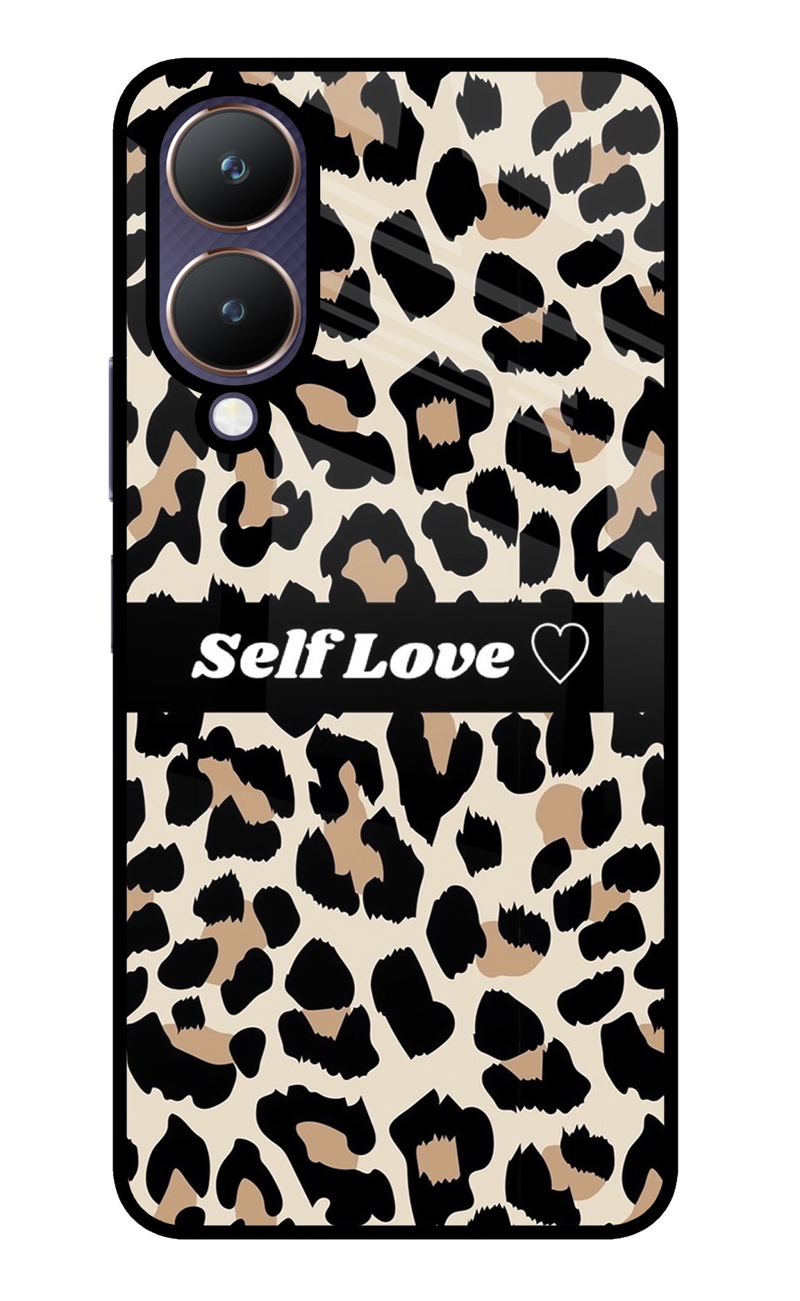 Leopard Print Self Love Vivo Y28 5G Glass Case