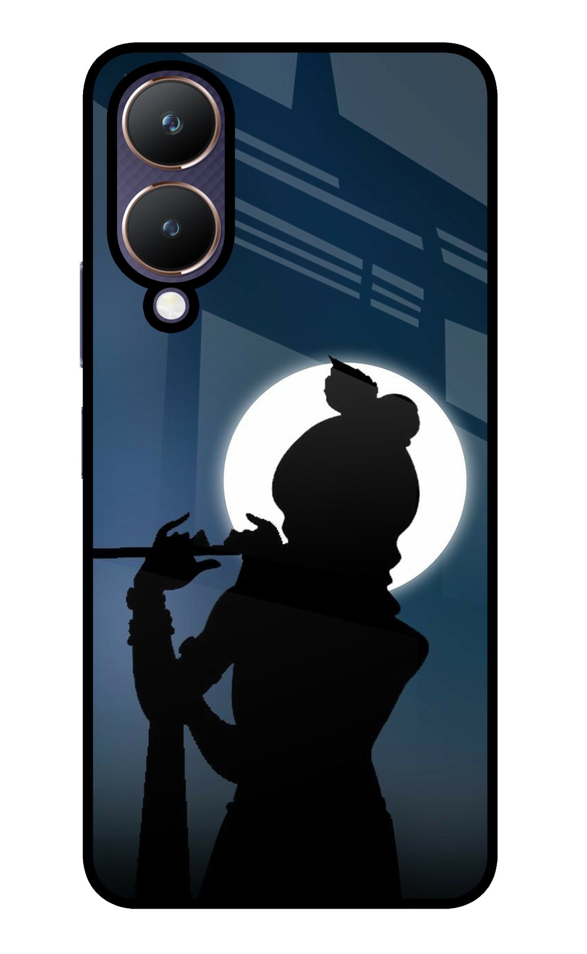 Shri Krishna Silhouette Vivo Y28 5G Glass Case