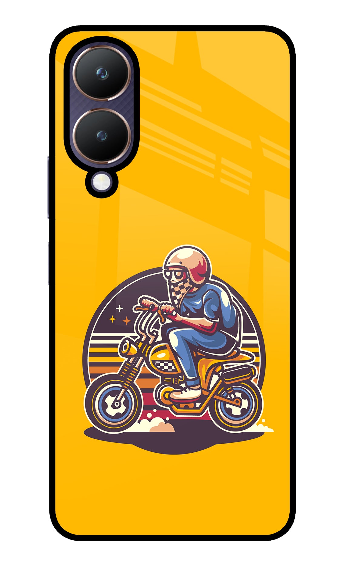 Sunset Racer Vivo Y28 5G Glass Case
