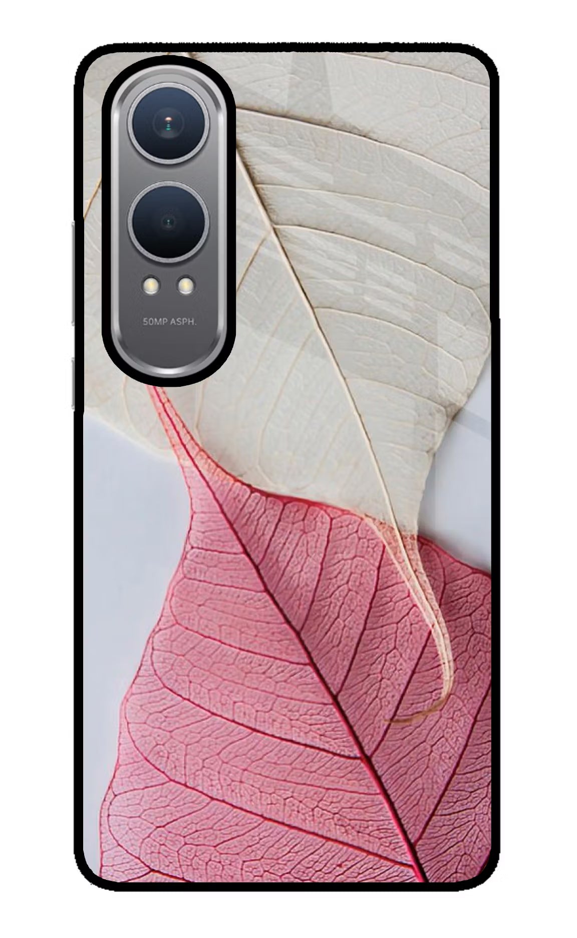 White Pink Leaf Case for OnePlus Nord CE4 Lite by Casekaro