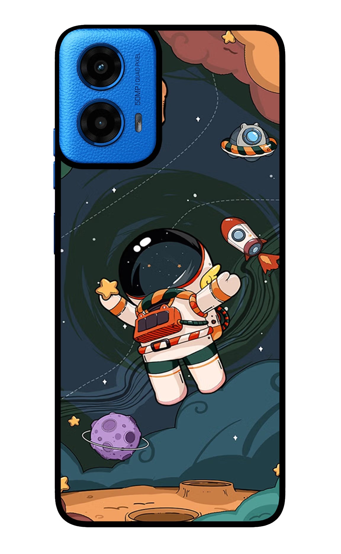 Cartoon Astronaut Case for Moto G45 by Casekaro