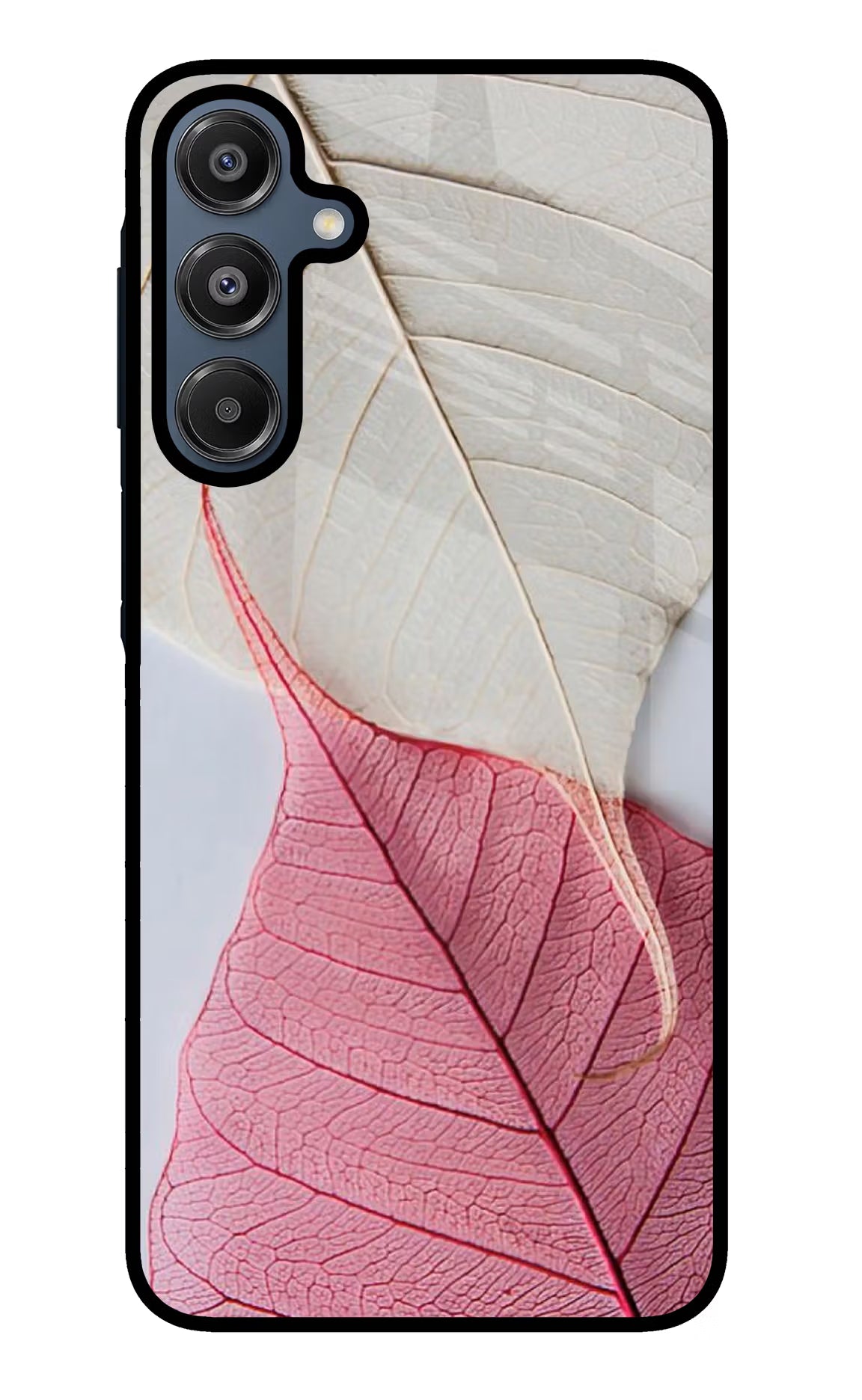 White Pink Leaf Case for Samsung A16 5G by Casekaro