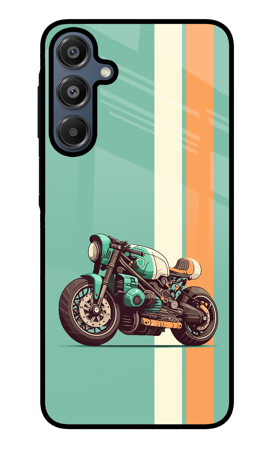 Striped Moto Drift Samsung A16 5G Glass Case