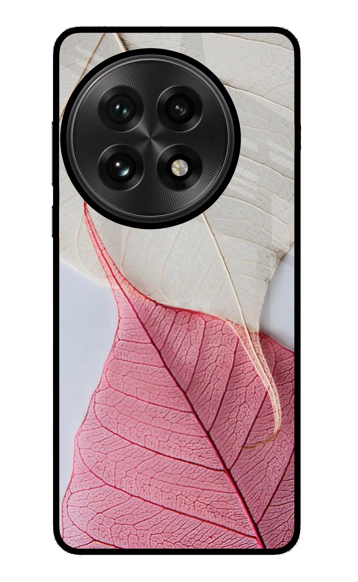 White Pink Leaf Case for OnePlus 13 by Casekaro