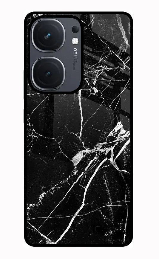 Black Marble Pattern IQOO Neo9 Pro Glass Case