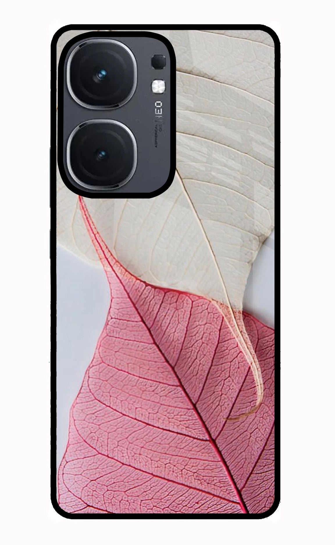 White Pink Leaf IQOO Neo9 Pro Glass Case