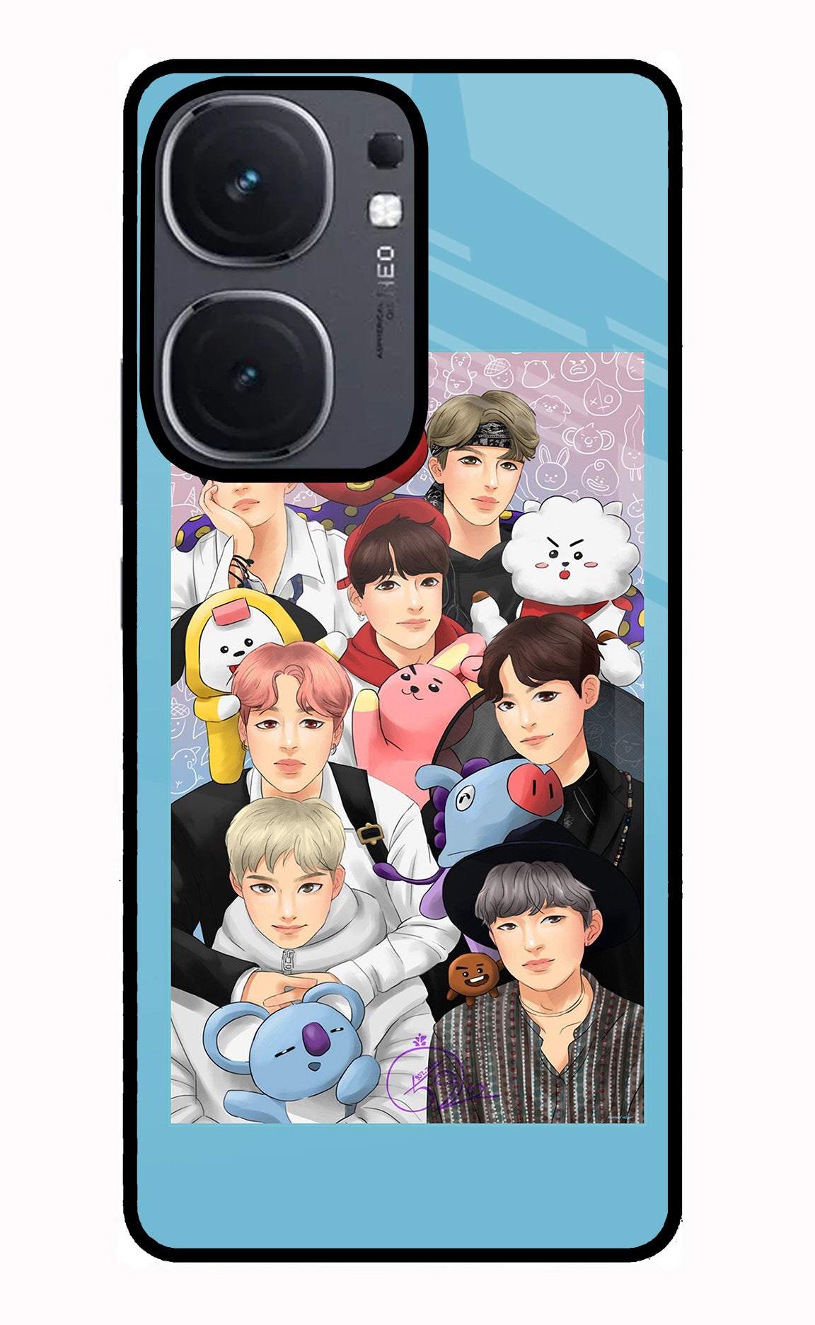 BTS with animals IQOO Neo9 Pro Glass Case