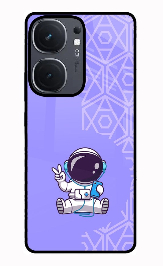 Cute Astronaut Chilling IQOO Neo9 Pro Glass Case