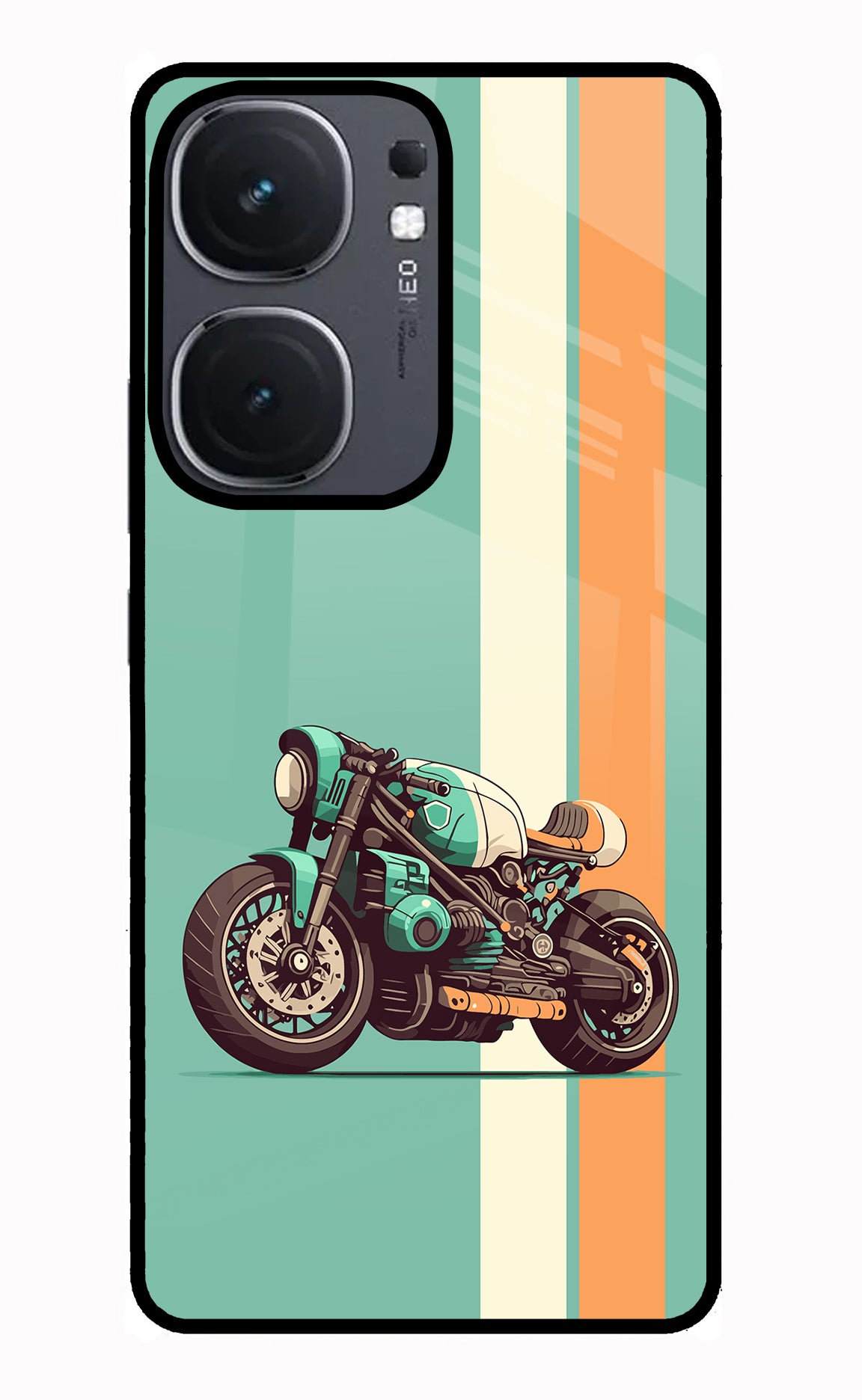 Striped Moto Drift IQOO Neo9 Pro Glass Case