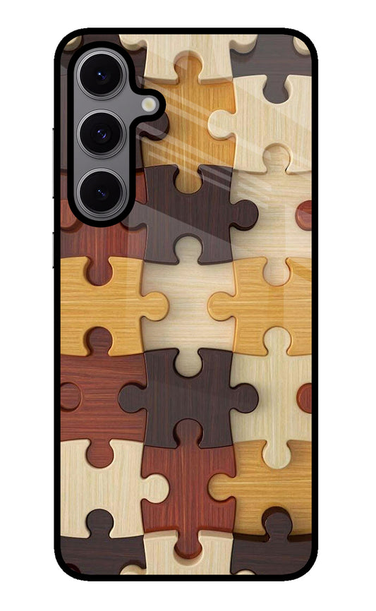 Wooden Puzzle Samsung S24 FE 5G Glass Case