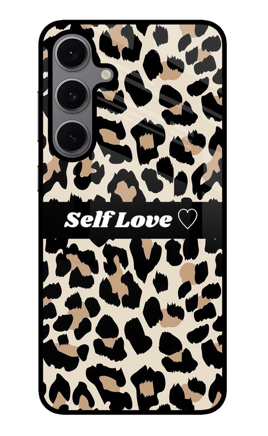 Leopard Print Self Love Samsung S24 FE 5G Glass Case