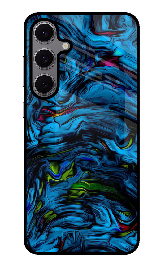 Dark Blue Abstract Samsung S24 FE 5G Glass Case