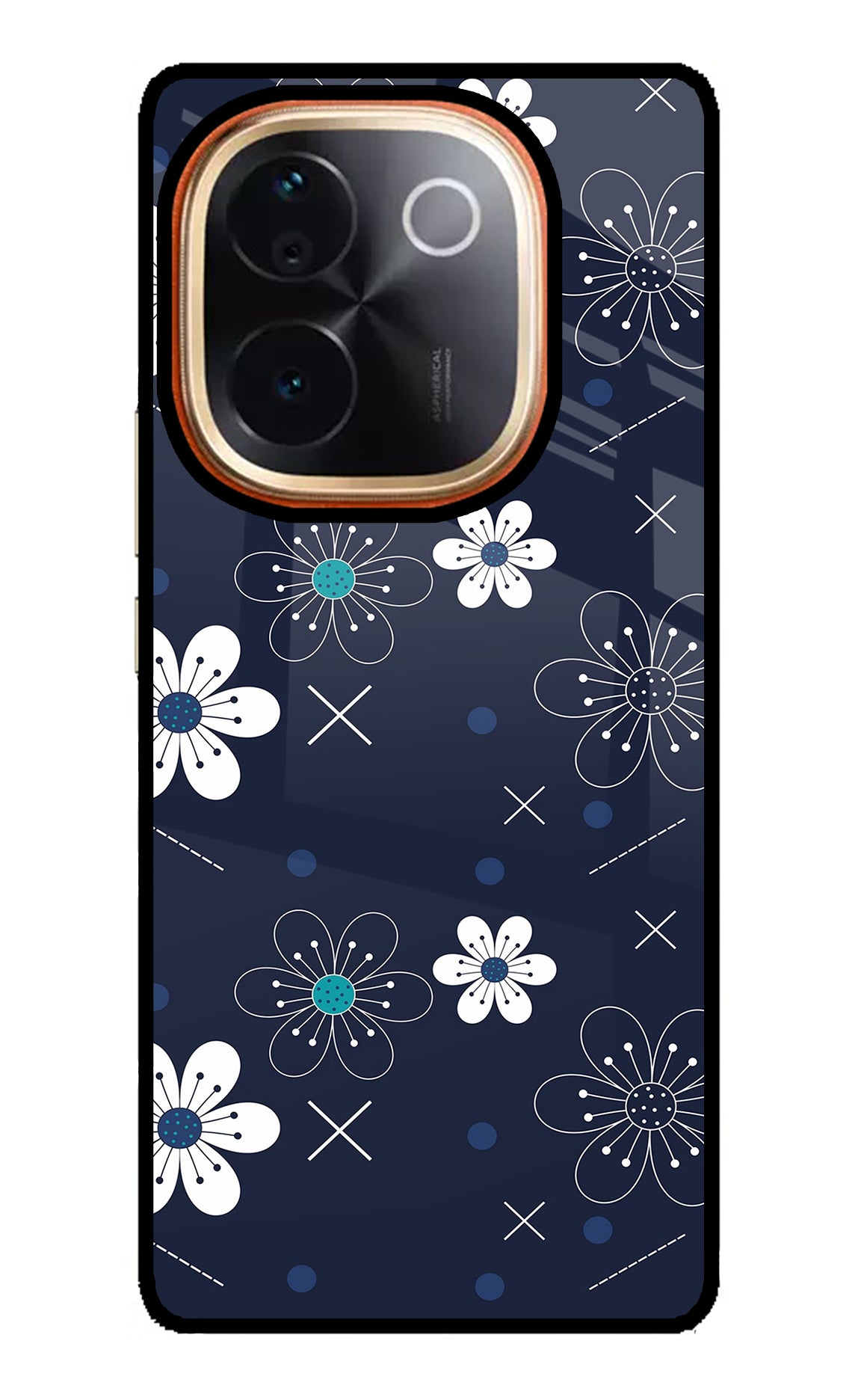 Flowers Vivo T3 Pro 5G Glass Case