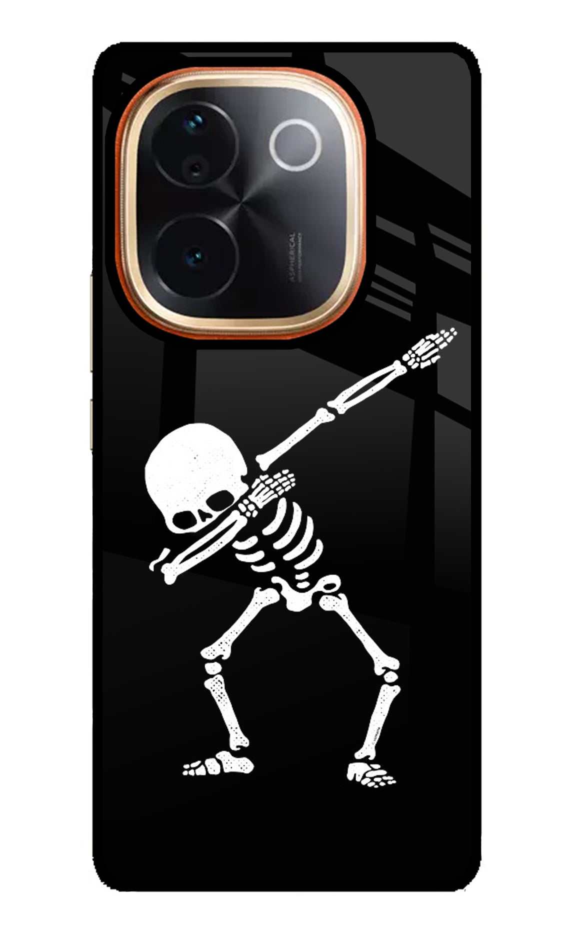 Dabbing Skeleton Art Vivo T3 Pro 5G Glass Case
