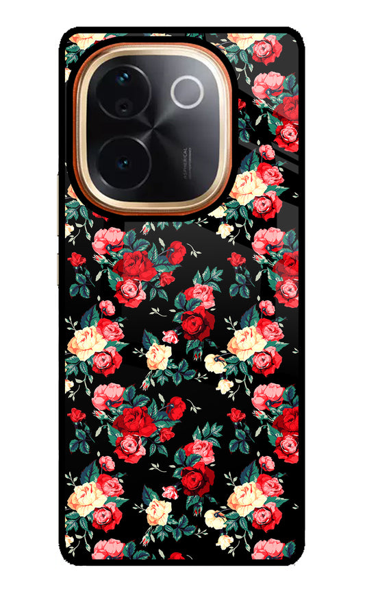 Rose Pattern Vivo T3 Pro 5G Glass Case
