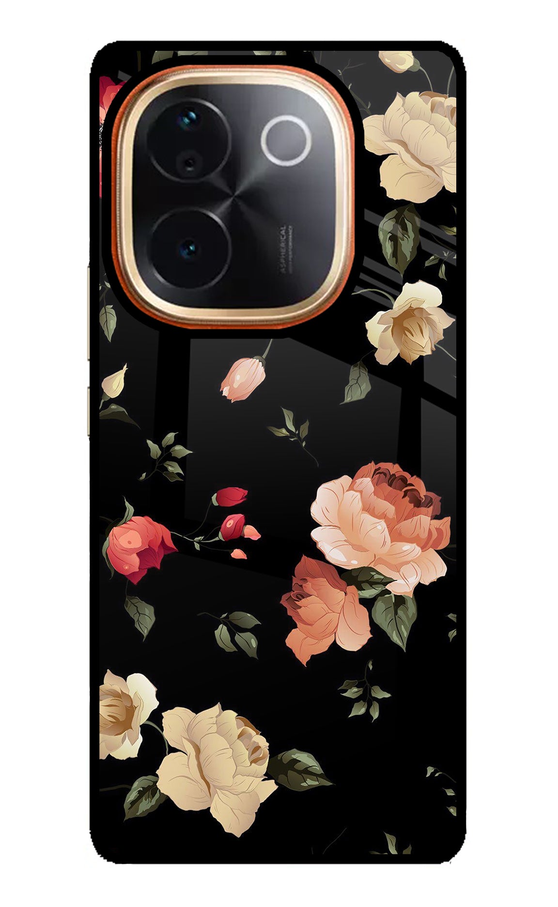 Flowers Vivo T3 Pro 5G Glass Case