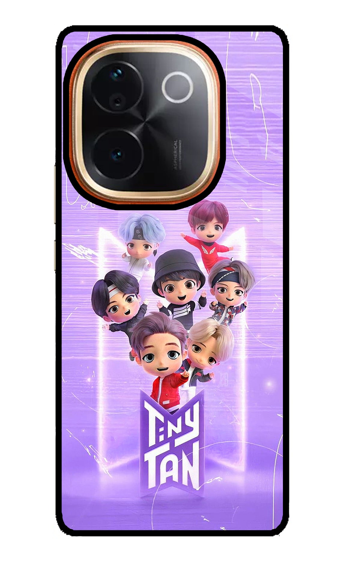 BTS Tiny Tan Vivo T3 Pro 5G Glass Case