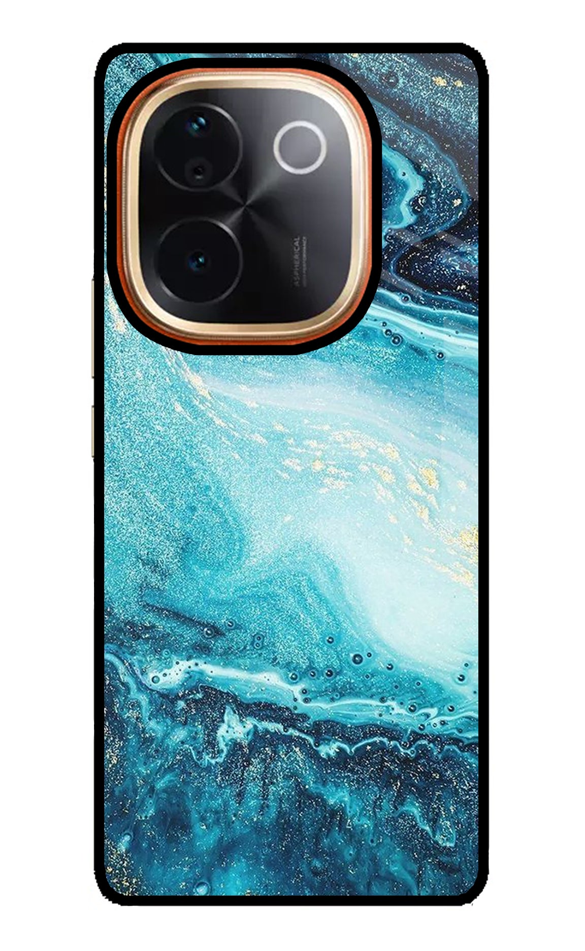 Blue Glitter Marble Vivo T3 Pro 5G Glass Case