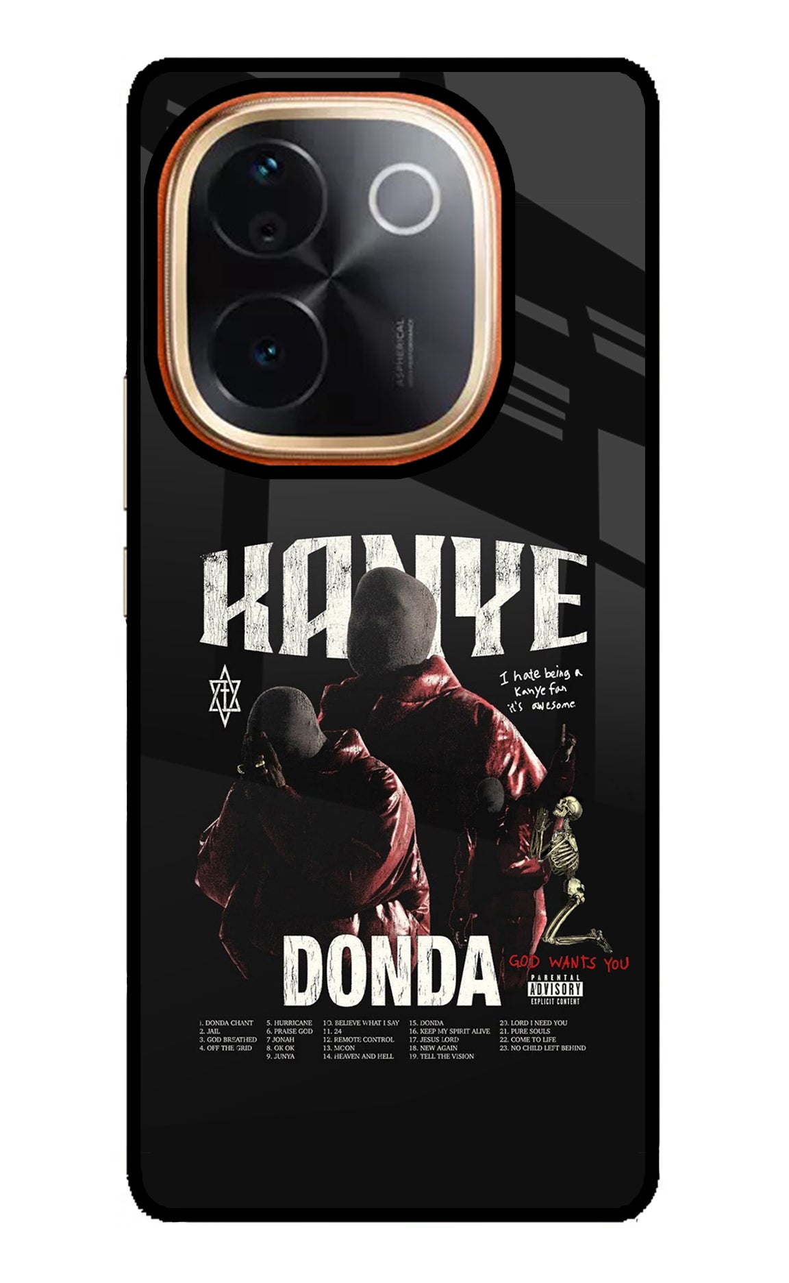 Donda Kanye West Vivo T3 Pro 5G Glass Case