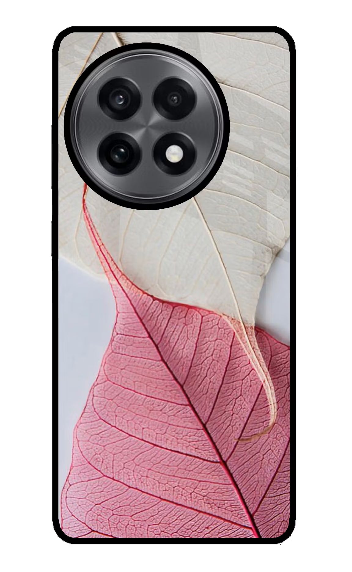 White Pink Leaf Case for OnePlus 13R by Casekaro