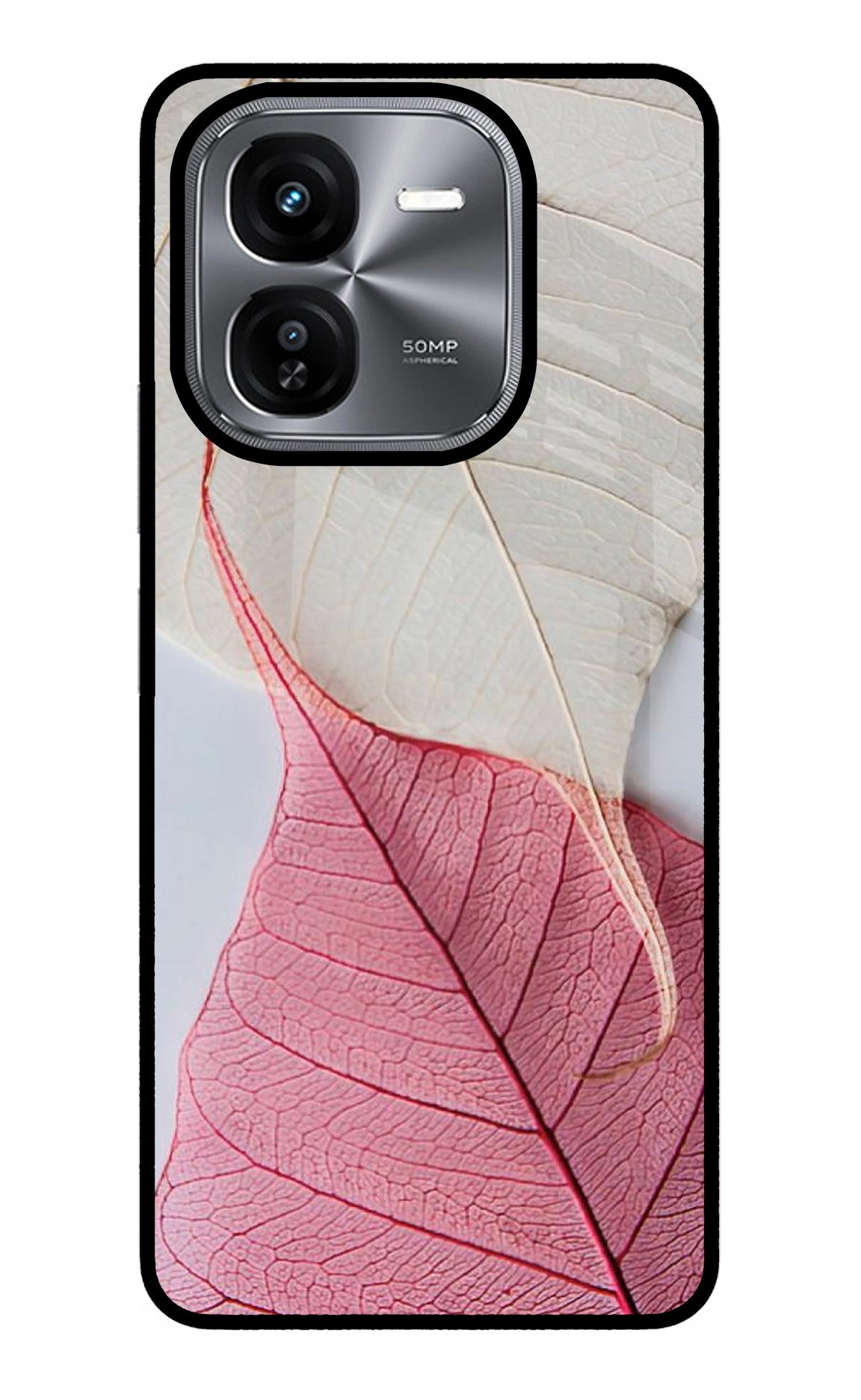 White Pink Leaf Case for iQOO Z9X